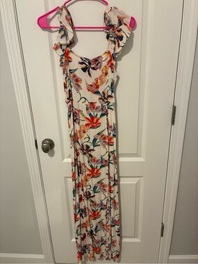 lovestitch Cream Maxi Dress with Multicolor Floral Print